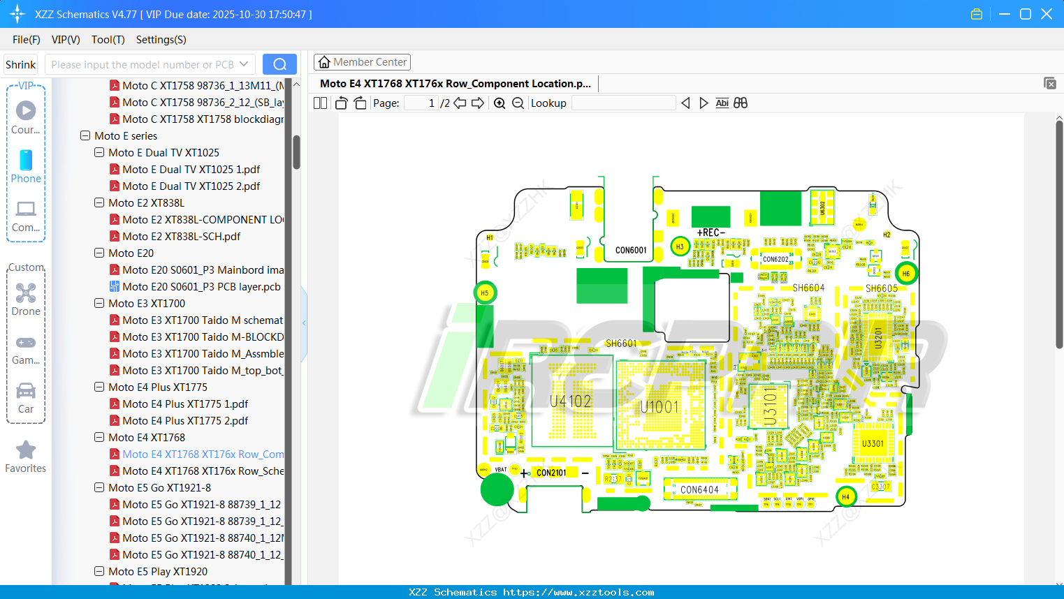 Motorola Moto E4 XT1768 XT176x Row_Component Location